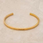 Gold Plated Personalized Engraved Name Kada flat lay product view – personalized jewellery