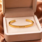 Gold Plated Personalized Engraved Name Kada in premium gift box – personalized jewellery