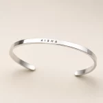 Silver Plated Personalized Engraved Name Kada macro close-up – personalized jewellery