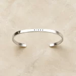 Silver Plated Personalized Engraved Name Kada flat lay product view – personalized jewellery