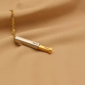 Double Name Extending Bar Necklace