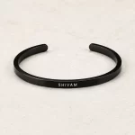 Black Personalized Engraved Name Kada flat lay product view – personalized jewellery