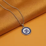 Blue Om Pendant angled product view