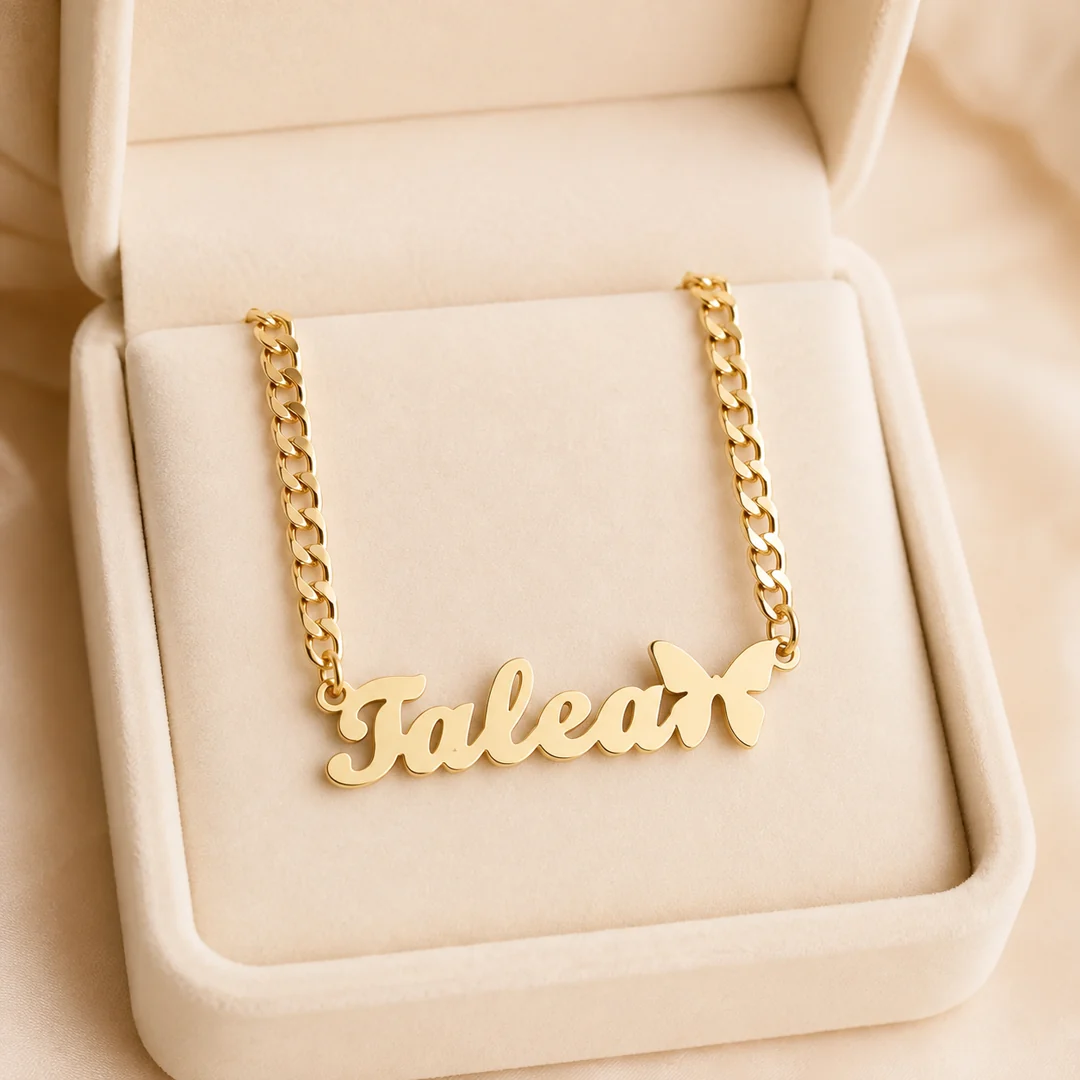 Butterfly Name Bracelet – Gift Box Butterfly Name Bracelet in premium gift box – personalized jewellery
