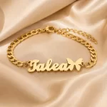 Butterfly Name Bracelet on luxury satin – personalized jewellery