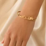 Butterfly Name Kada on female wrist – personalized jewellery