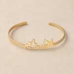 Butterfly Name Kada flat lay product view – personalized jewellery
