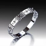 Crystal Om Silver Bracelet angled product view