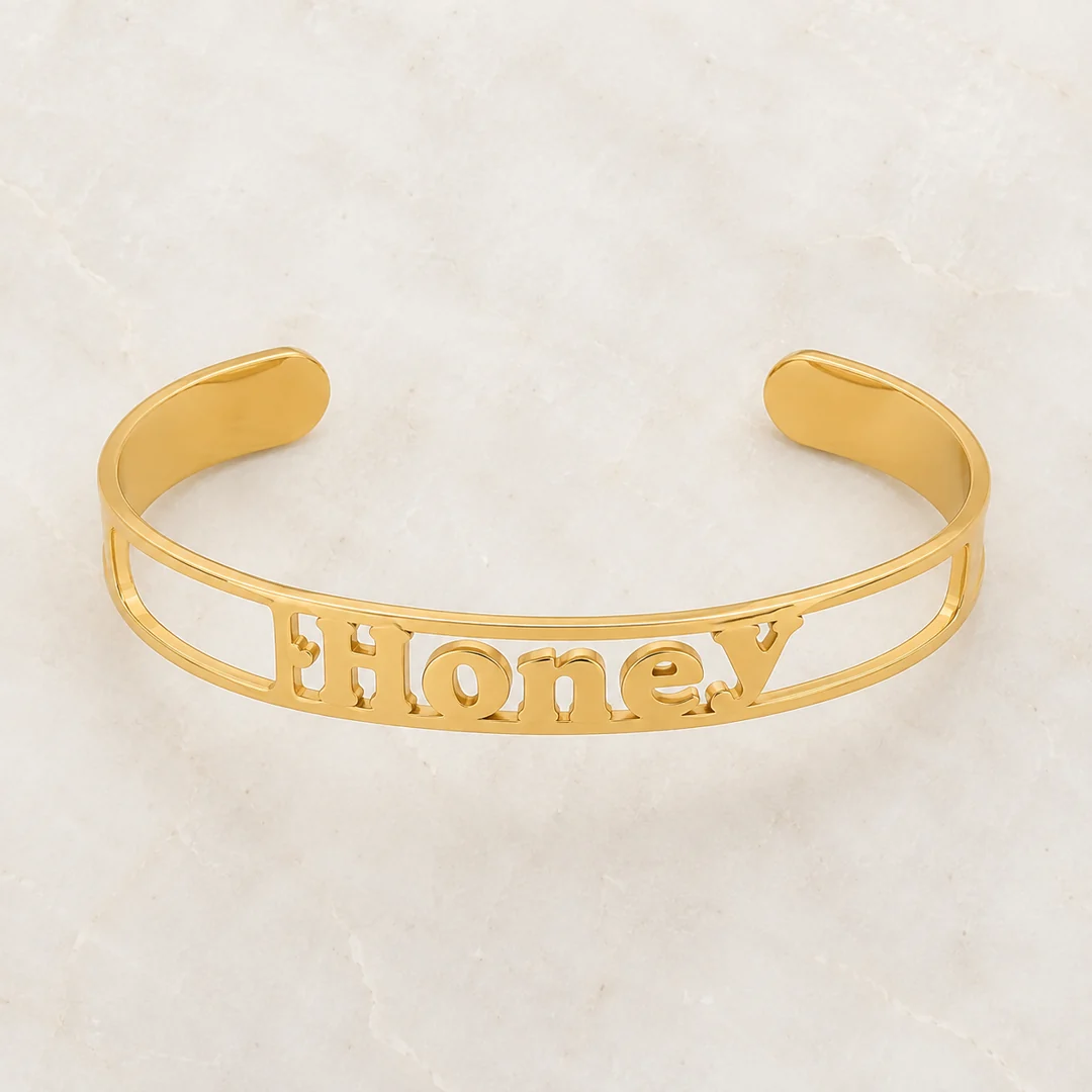 Custom Name Kada flat lay product view – personalized jewellery