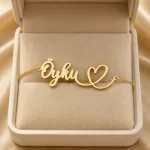 Designer Heart Name Bracelet in premium gift box – personalized jewellery