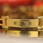 Gold Om Men Diamond Bracelet macro craftsmanship close-up