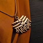 Gold Plated Mahakal Pendant with Chain angled product view