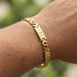 Golden Om Bracelet wearable lifestyle view