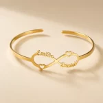 Infinity Couple Name Kada macro close-up – personalized jewellery