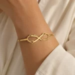Infinity Couple Name Kada on female wrist – personalized jewellery