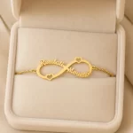 Infinity Heart Couple Name Bracelet in premium gift box – personalized jewellery