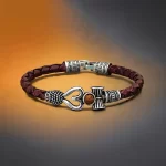 Lord Shiva Mahakal Leather Bracelet angled product view