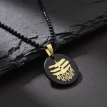 Mahakal Locket with Chain Black Gold Metal Necklace premium hero view