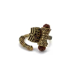 Mahakal Rudraksha Rose Gold Plated Ring on clean white background