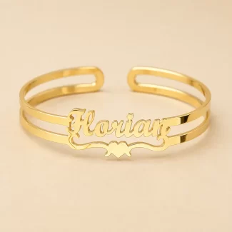 Name With Heart Kada macro close-up – personalized jewellery