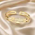 Name With Heart Kada on luxury satin – personalized jewellery