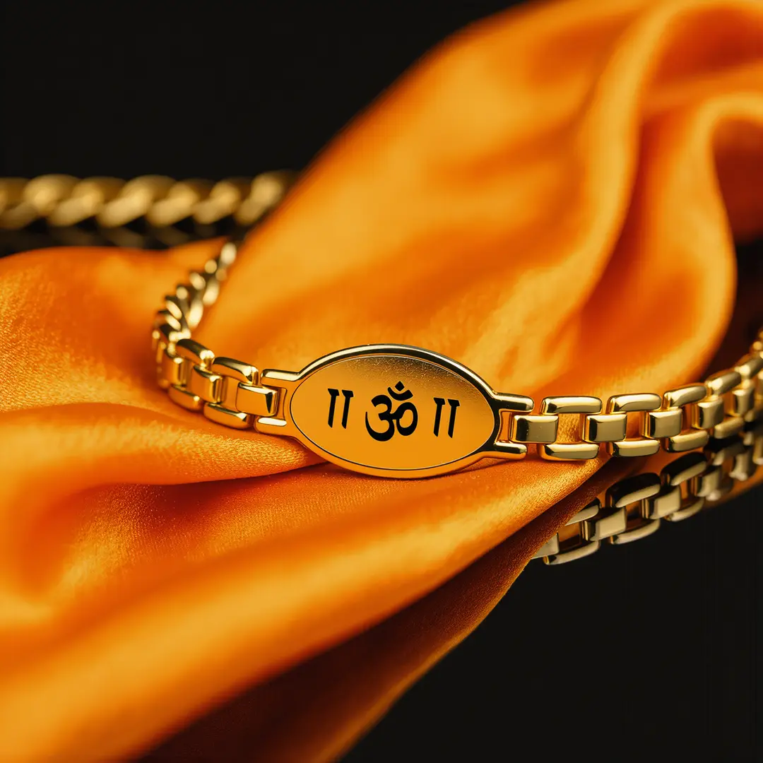 Om Bracelet For Men angled product view
