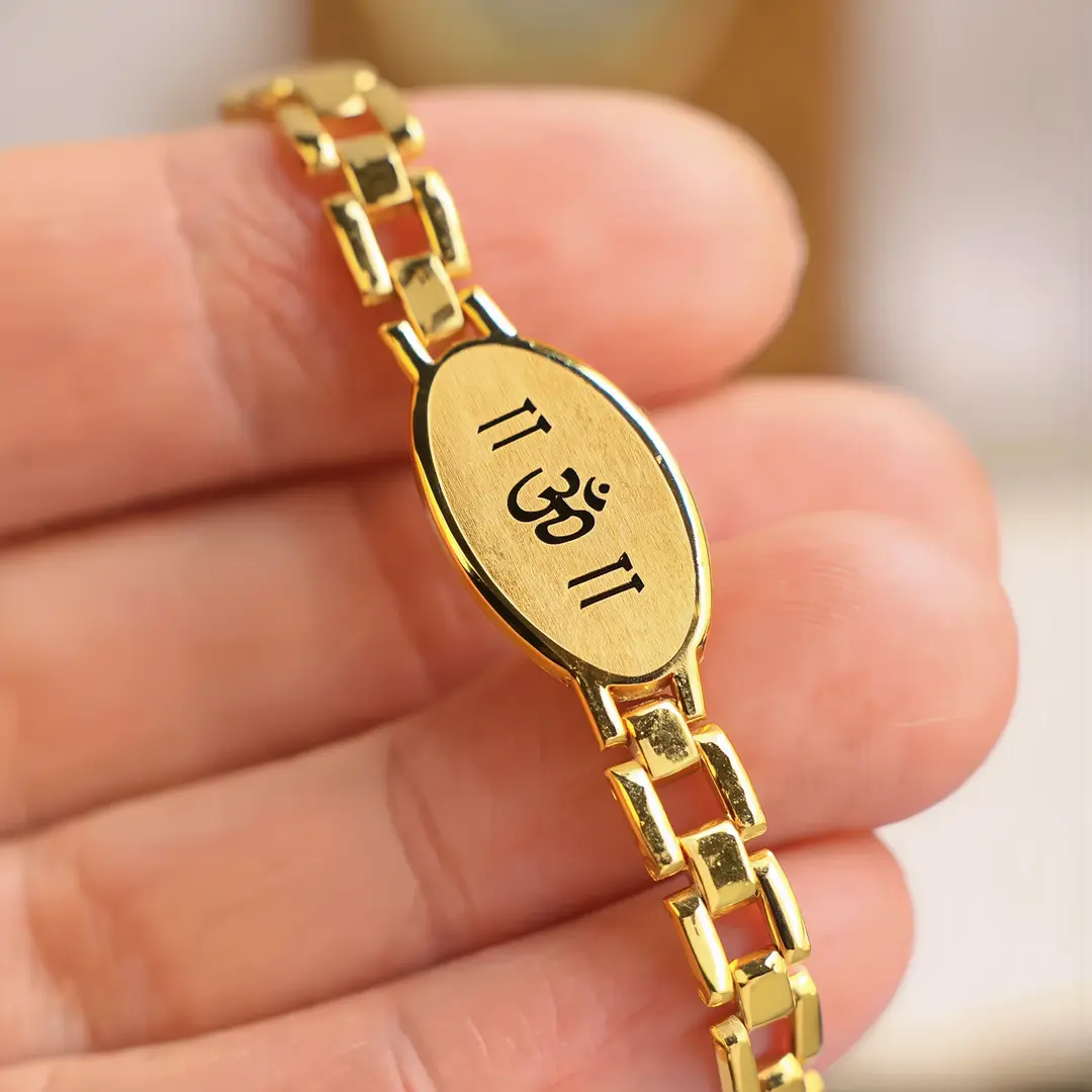 Om Bracelet For Men hand-held detail view