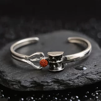 Silver OM Designer Cuff Kada premium hero view