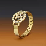 Om Gold Plated Beaded Bracelet angled product view