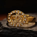 Om Gold Plated Beaded Bracelet premium hero view