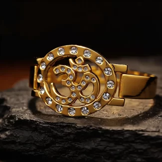 Om Gold Plated Beaded Bracelet premium hero view
