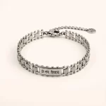 Stainless Steel Om Namah Shivay Bracelet on clean white background