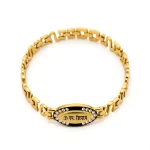 Gold Plated Om Namah Shivay Bracelet clean studio view