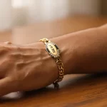 Gold Plated Om Namah Shivay Bracelet wearable lifestyle view