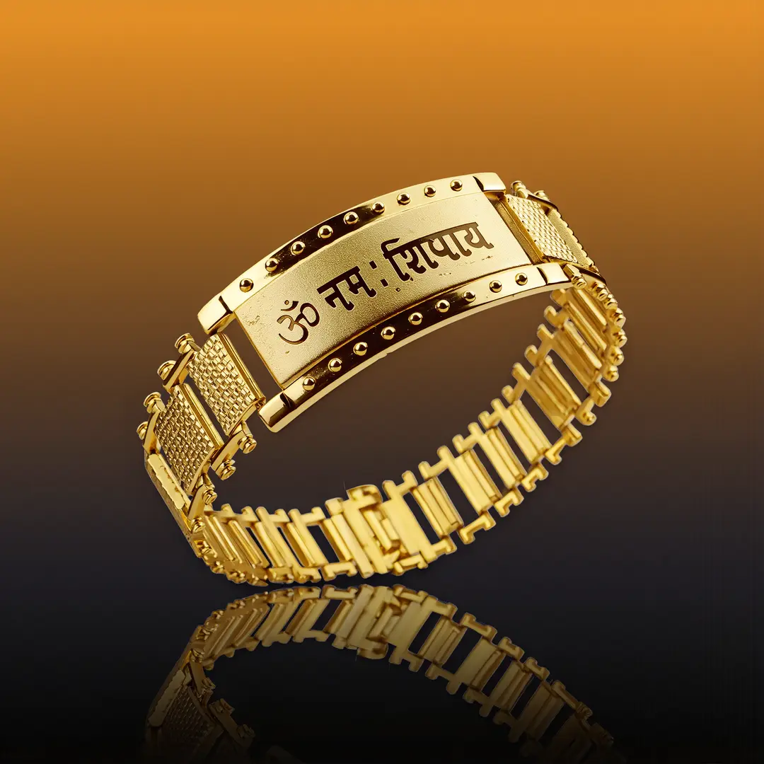 Om Namah Shivay Bracelet Kada for Men angled product view