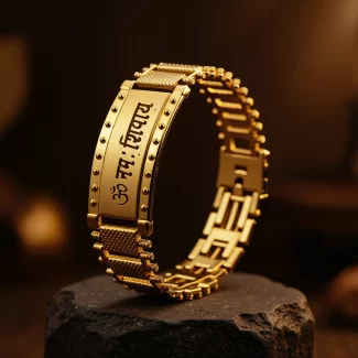 Om Namah Shivay Bracelet Kada for Men premium hero view