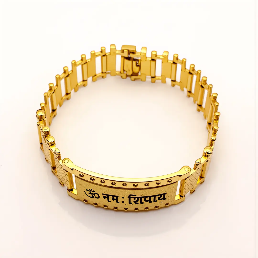 Om Namah Shivay Bracelet Kada for Men on clean white background