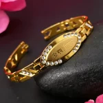 Gold Plated Om Namah Shivay Diamond Bracelet premium hero view
