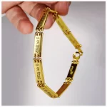Om Namah Shivay Gold Plated Bracelet hand-held full-product view