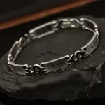 Om Namah Shivay Silver Bracelet premium hero view