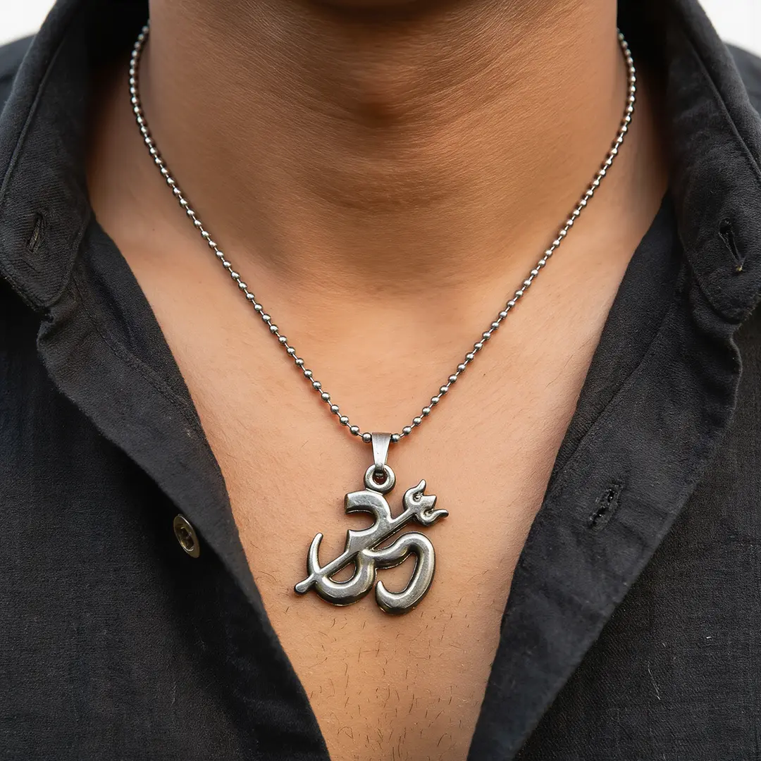 Om Trishul Pendant wearable lifestyle view
