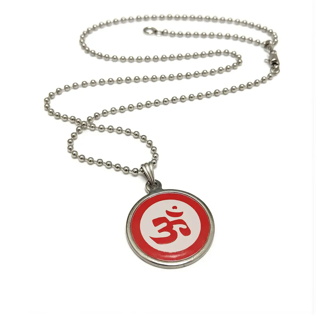 Red Om Pendant clean studio view