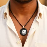 Shiv Bholenath Mahakal Written Word Locket With Chain wearable lifestyle view