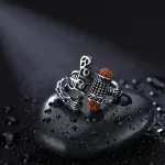 Shiv Rudraksha Silver Plated Ring premium hero view