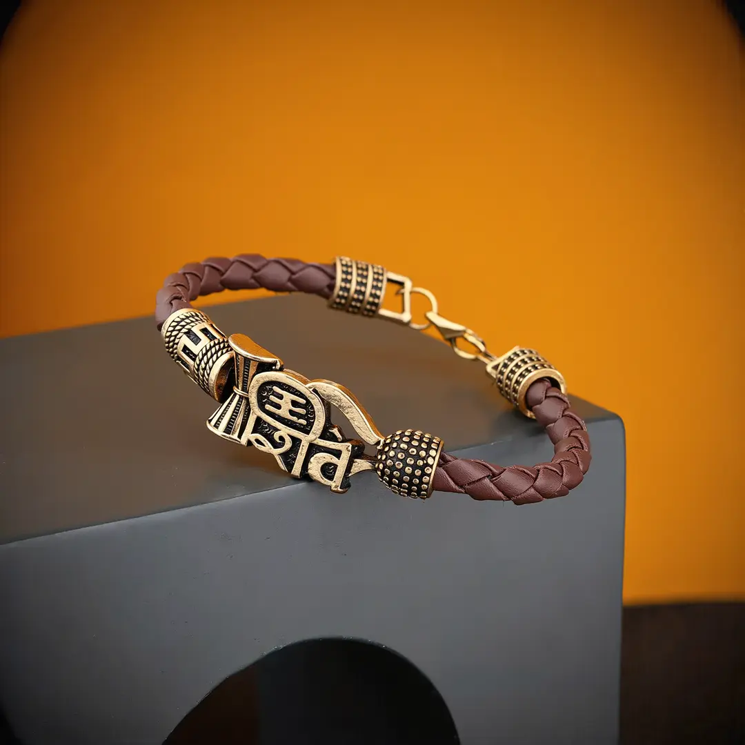 Shiva Damru Bracelet For Men angled product view