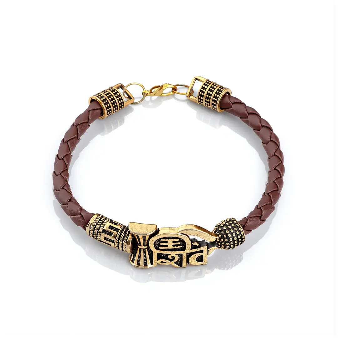 Shiva Damru Bracelet For Men on clean white background