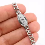 Silver Om Charming Diamond Bracelet hand-held detail view