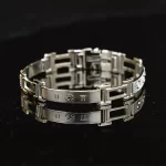 Silver Om Men Diamond Bracelet premium hero view