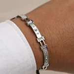 Silver Om Men Diamond Bracelet wearable lifestyle view