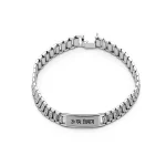 Silver-Plated Bar Om Namah Shivay Bracelet clean studio view
